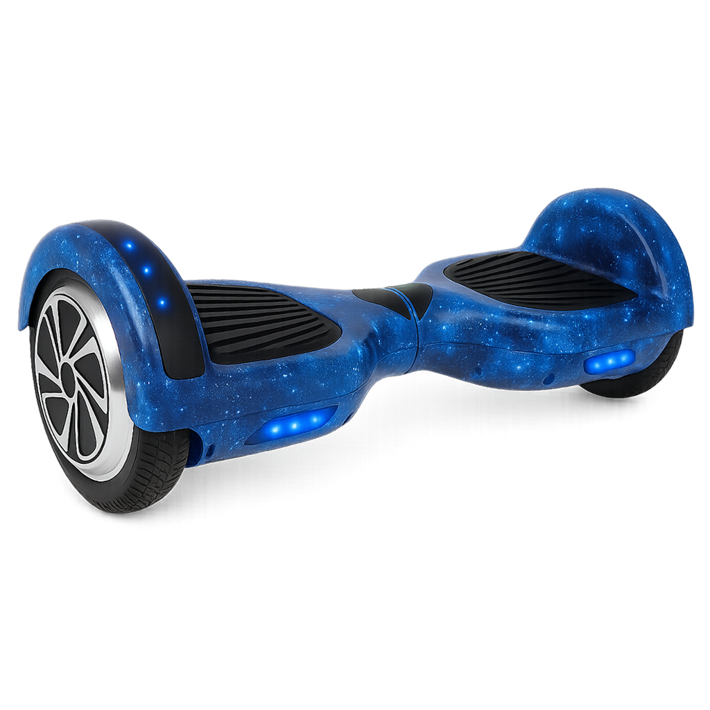 Skate Eletrico Hoverboard 6,5 Polegadas - Azul Galaxia com Bluetooth e LEDs